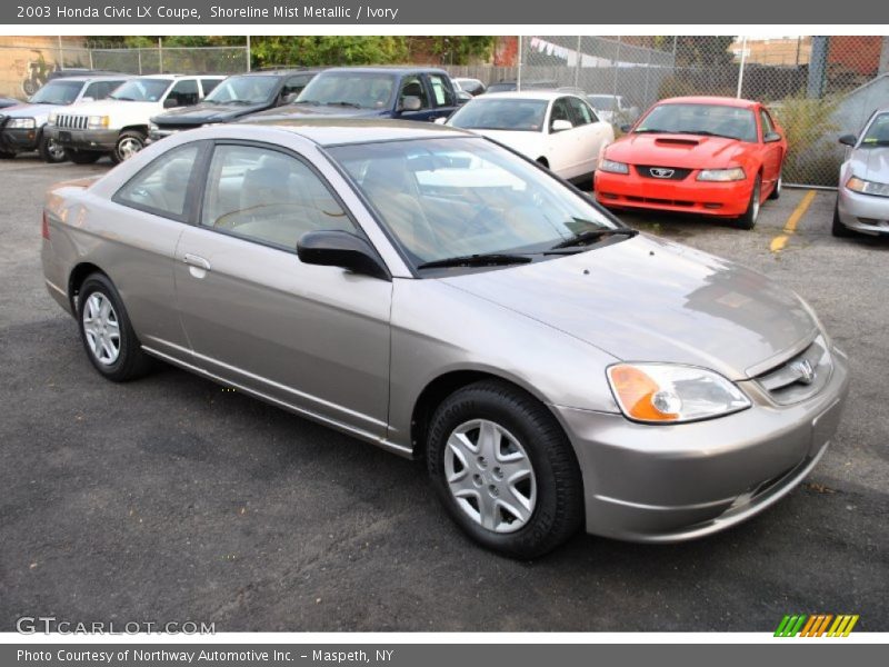 Shoreline Mist Metallic / Ivory 2003 Honda Civic LX Coupe