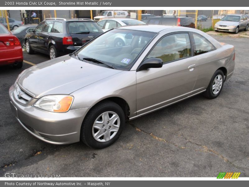 Shoreline Mist Metallic / Ivory 2003 Honda Civic LX Coupe