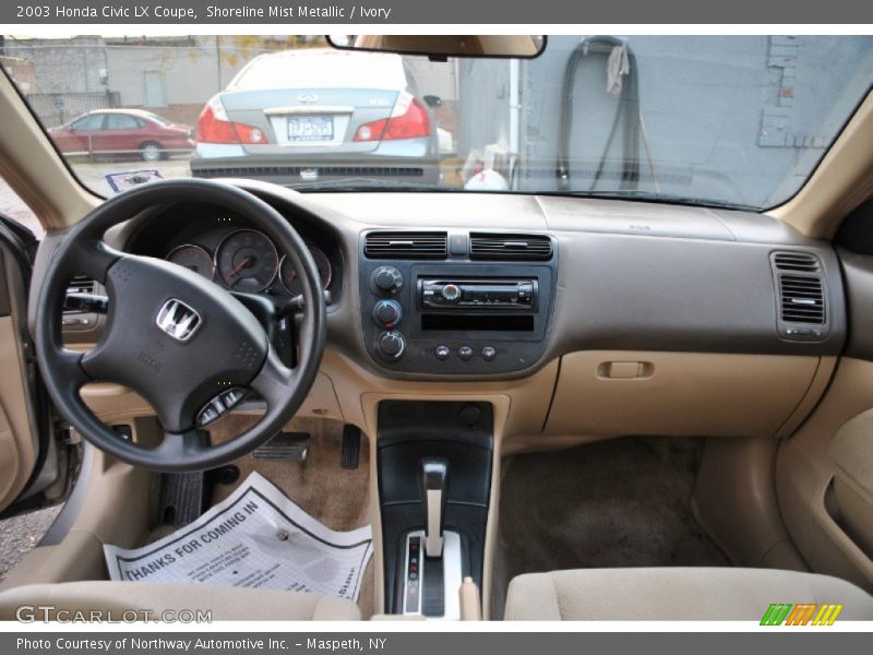 Shoreline Mist Metallic / Ivory 2003 Honda Civic LX Coupe