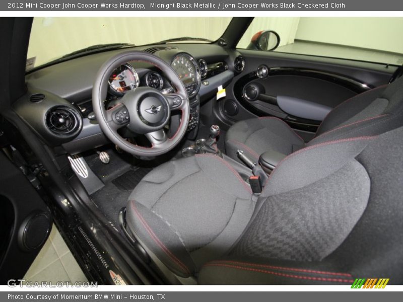 Midnight Black Metallic / John Cooper Works Black Checkered Cloth 2012 Mini Cooper John Cooper Works Hardtop