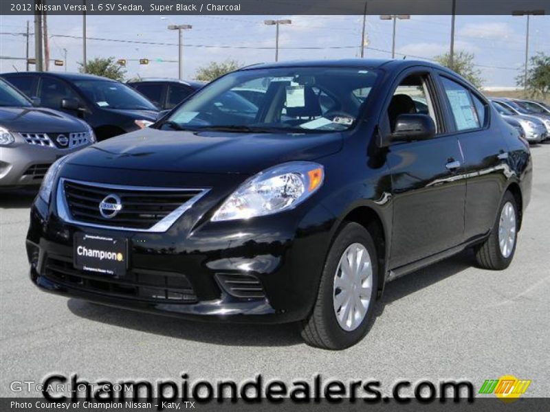 Super Black / Charcoal 2012 Nissan Versa 1.6 SV Sedan