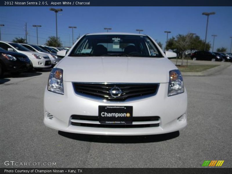 Aspen White / Charcoal 2012 Nissan Sentra 2.0 S