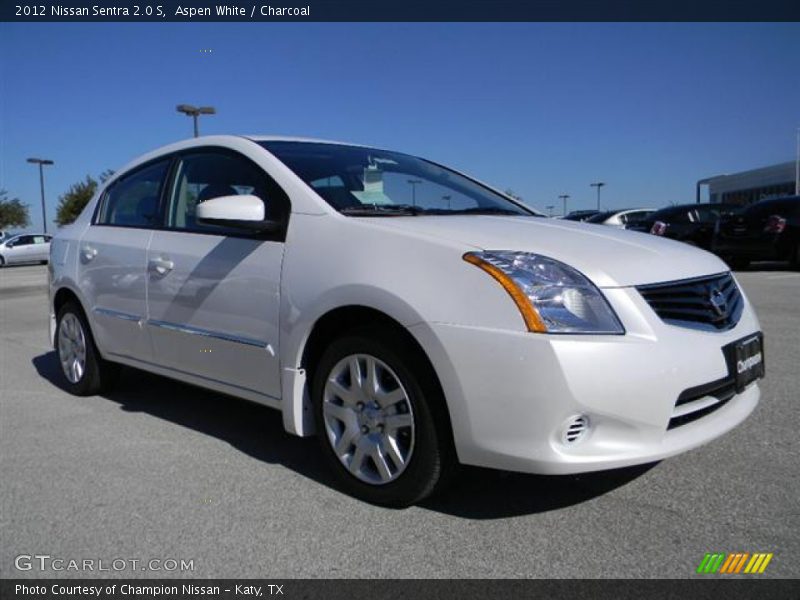 Aspen White / Charcoal 2012 Nissan Sentra 2.0 S