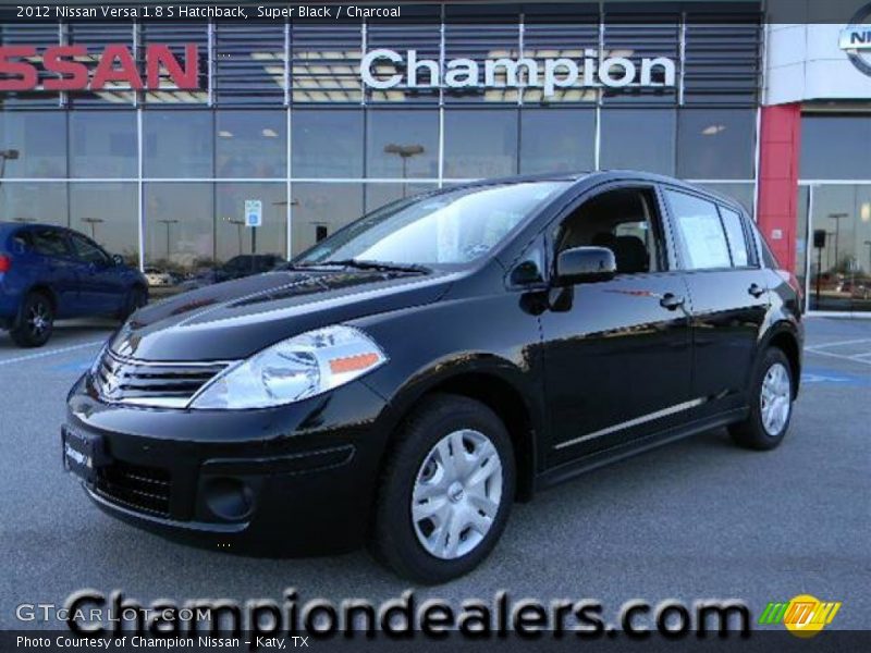 Super Black / Charcoal 2012 Nissan Versa 1.8 S Hatchback
