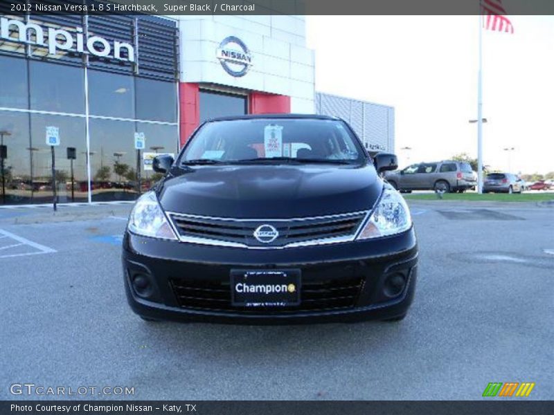 Super Black / Charcoal 2012 Nissan Versa 1.8 S Hatchback
