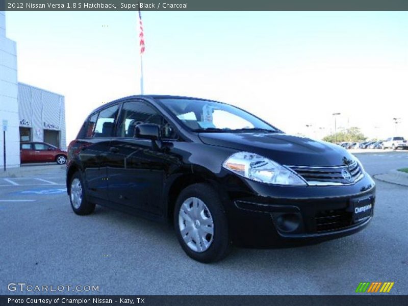 Super Black / Charcoal 2012 Nissan Versa 1.8 S Hatchback