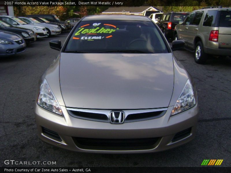 Desert Mist Metallic / Ivory 2007 Honda Accord Value Package Sedan