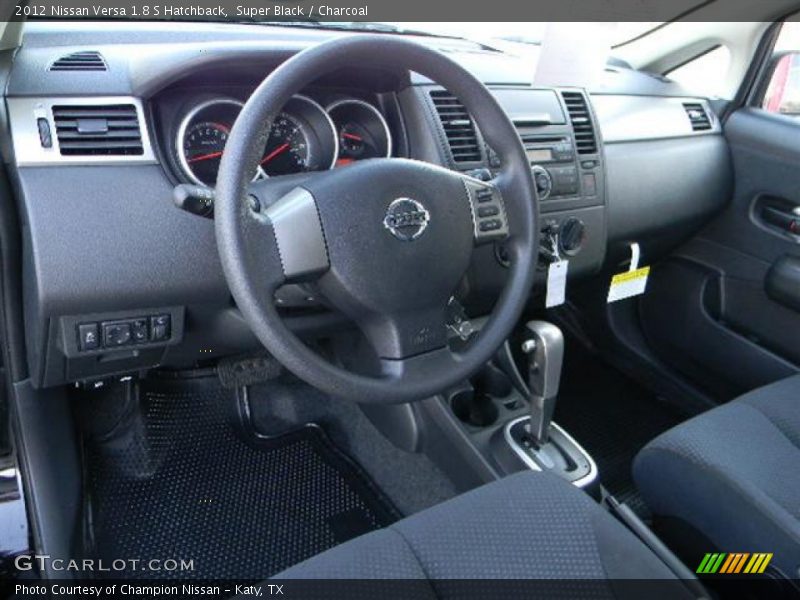 Super Black / Charcoal 2012 Nissan Versa 1.8 S Hatchback