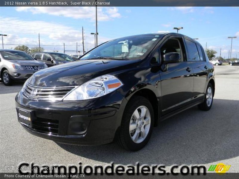 Super Black / Charcoal 2012 Nissan Versa 1.8 S Hatchback