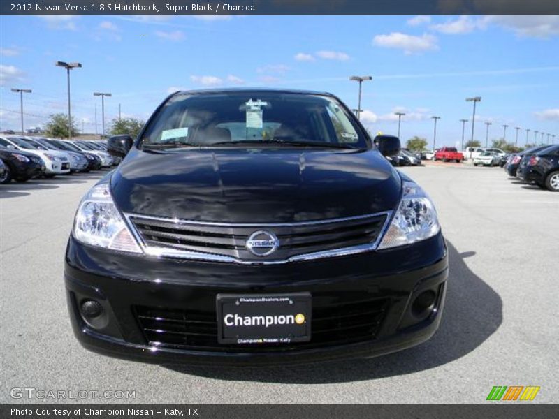 Super Black / Charcoal 2012 Nissan Versa 1.8 S Hatchback