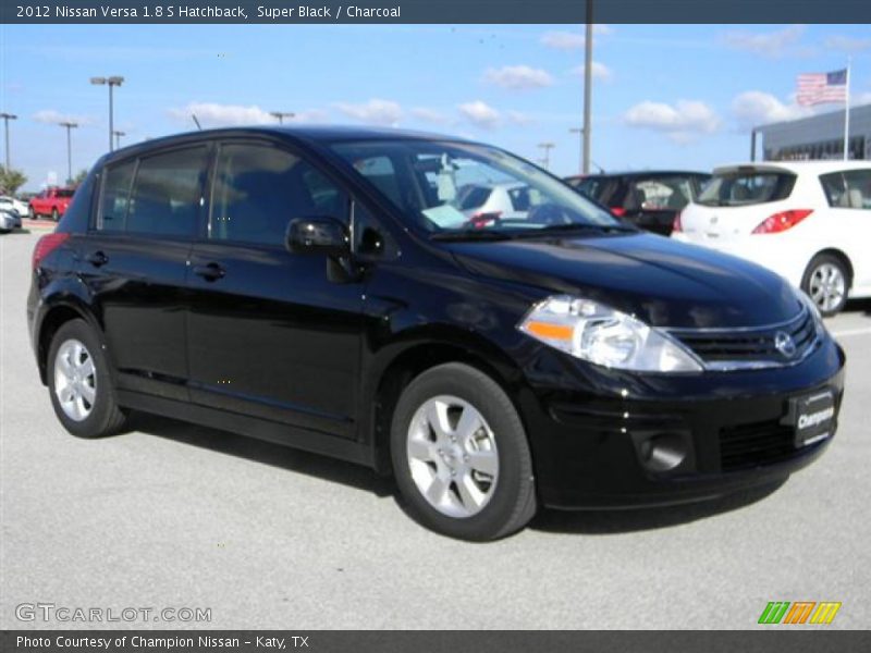 Super Black / Charcoal 2012 Nissan Versa 1.8 S Hatchback