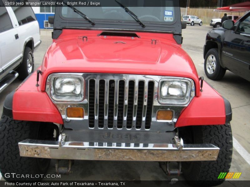Bright Red / Beige 1989 Jeep Wrangler Laredo 4x4