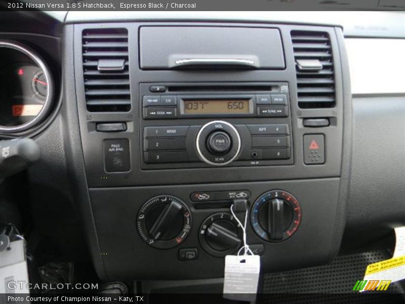 Espresso Black / Charcoal 2012 Nissan Versa 1.8 S Hatchback