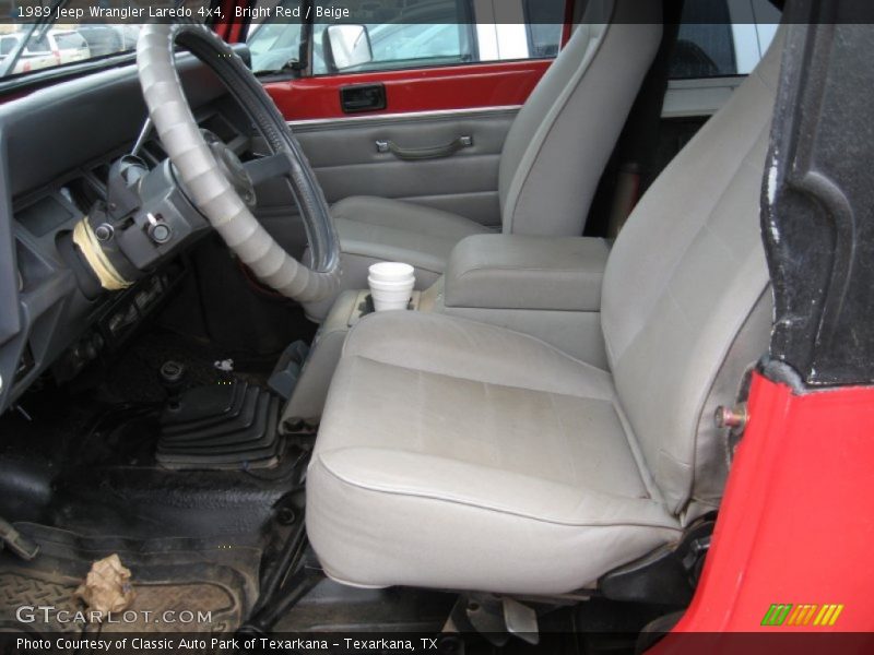 Bright Red / Beige 1989 Jeep Wrangler Laredo 4x4