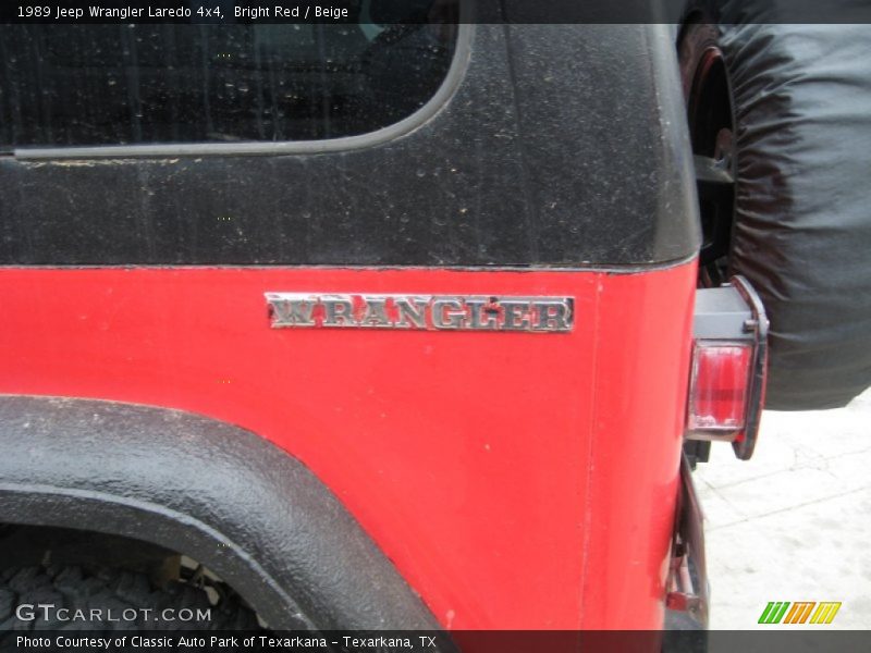 Bright Red / Beige 1989 Jeep Wrangler Laredo 4x4