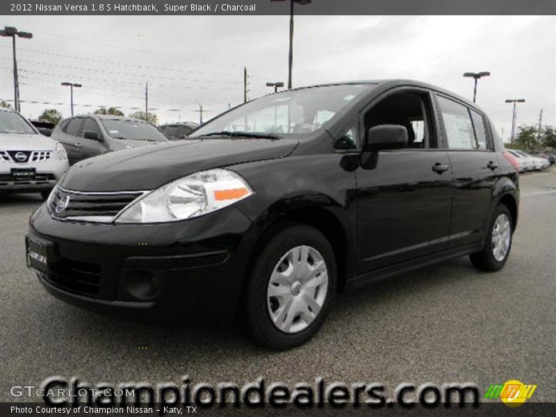 Super Black / Charcoal 2012 Nissan Versa 1.8 S Hatchback