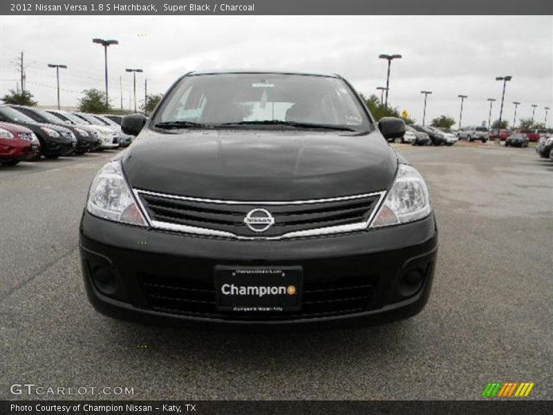 Super Black / Charcoal 2012 Nissan Versa 1.8 S Hatchback