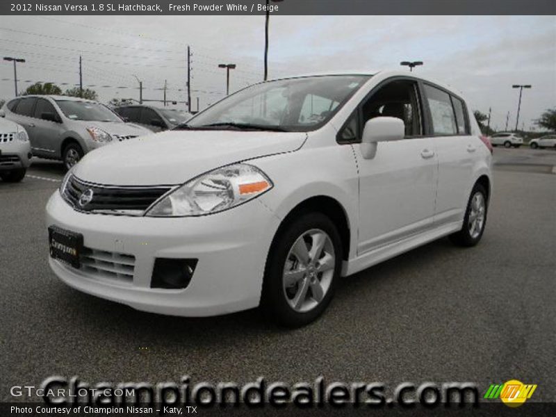 Fresh Powder White / Beige 2012 Nissan Versa 1.8 SL Hatchback