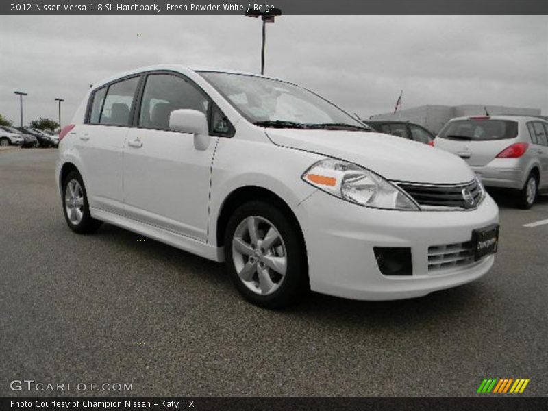 Fresh Powder White / Beige 2012 Nissan Versa 1.8 SL Hatchback