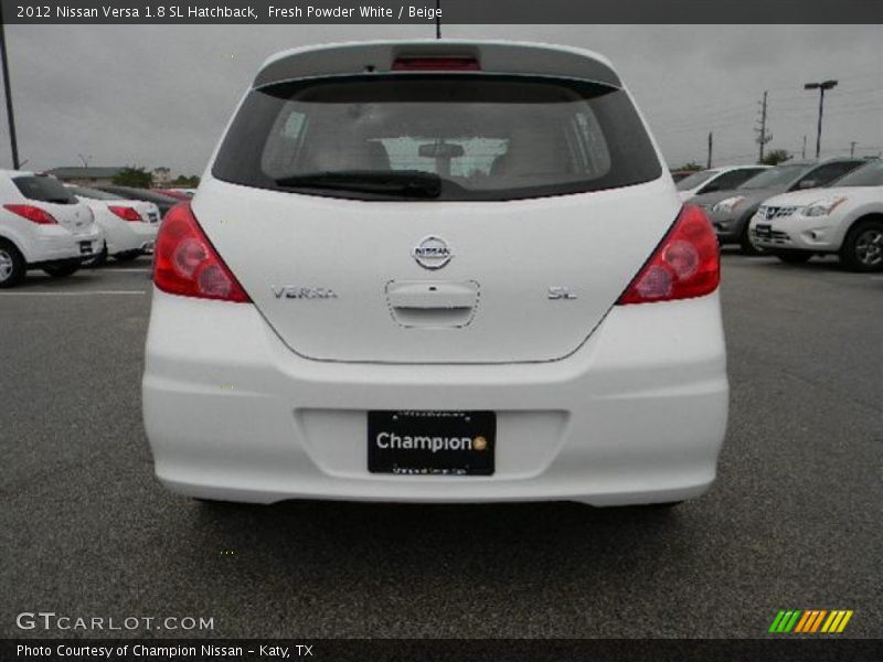 Fresh Powder White / Beige 2012 Nissan Versa 1.8 SL Hatchback