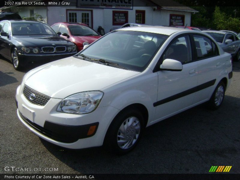 White / Gray 2007 Kia Rio LX Sedan