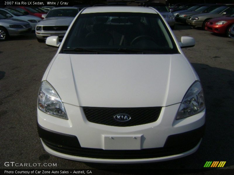 White / Gray 2007 Kia Rio LX Sedan