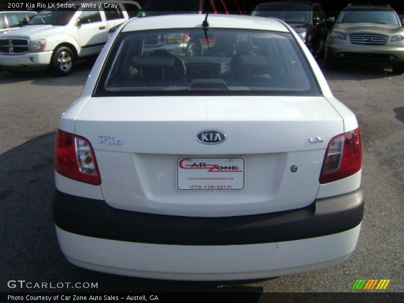 White / Gray 2007 Kia Rio LX Sedan