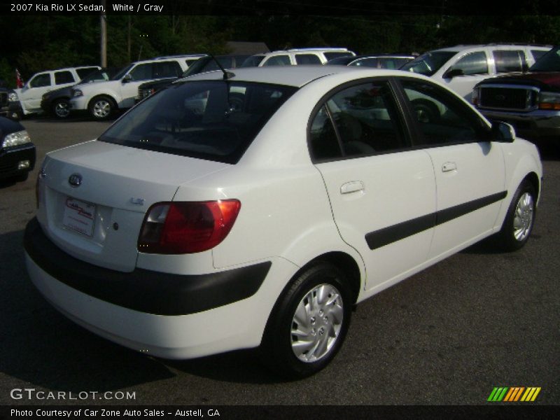 White / Gray 2007 Kia Rio LX Sedan