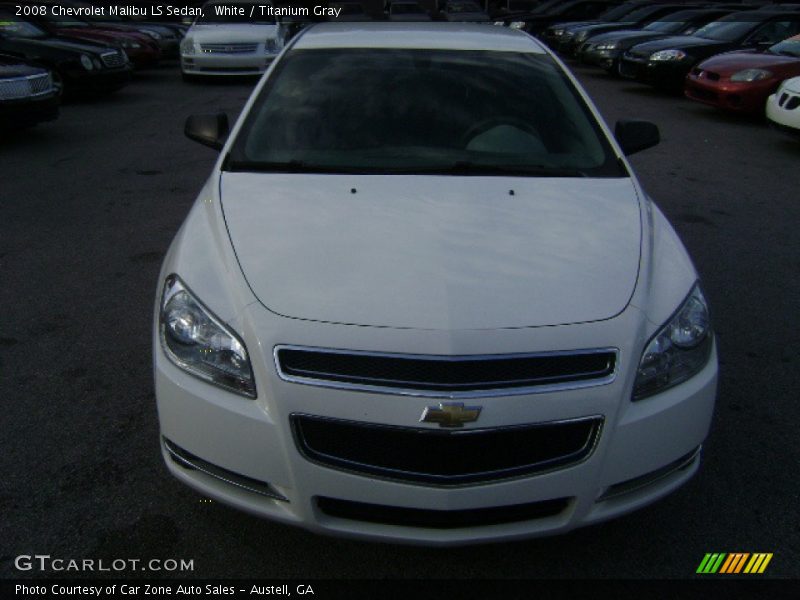 White / Titanium Gray 2008 Chevrolet Malibu LS Sedan