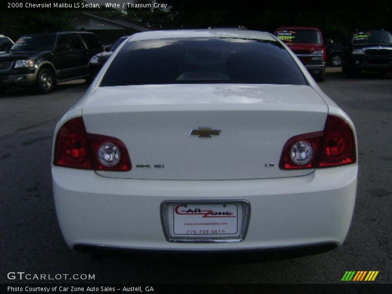 White / Titanium Gray 2008 Chevrolet Malibu LS Sedan