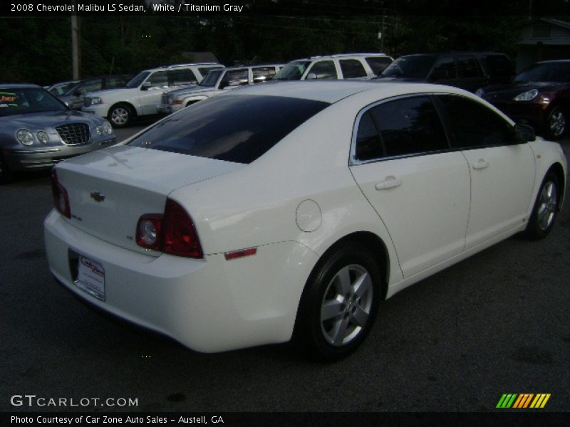 White / Titanium Gray 2008 Chevrolet Malibu LS Sedan