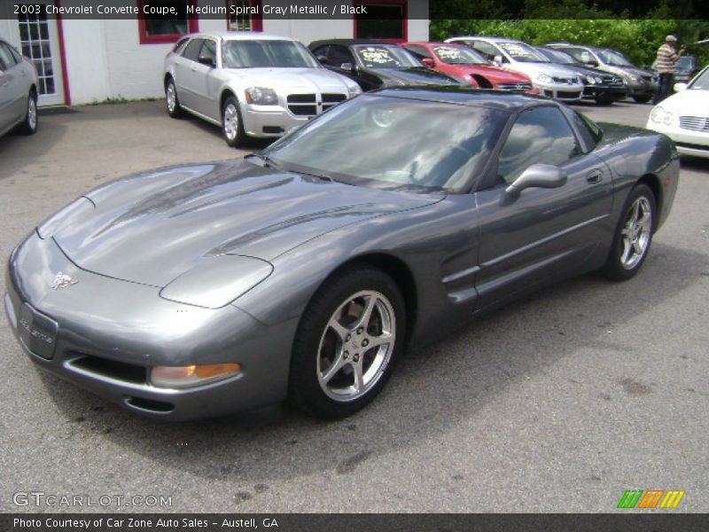Medium Spiral Gray Metallic / Black 2003 Chevrolet Corvette Coupe