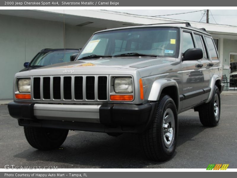 Silverstone Metallic / Camel Beige 2000 Jeep Cherokee Sport 4x4