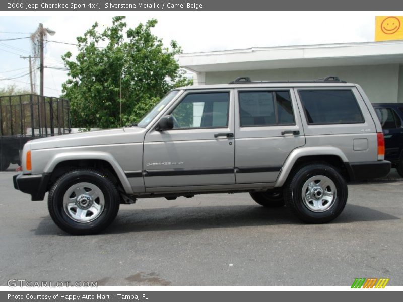 Silverstone Metallic / Camel Beige 2000 Jeep Cherokee Sport 4x4