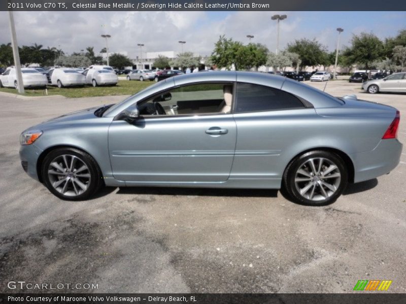 Celestial Blue Metallic / Soverign Hide Calcite Leather/Umbra Brown 2011 Volvo C70 T5