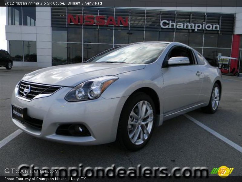Brilliant Silver / Red 2012 Nissan Altima 3.5 SR Coupe