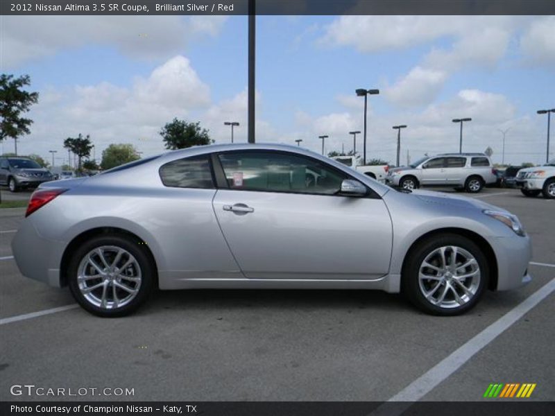 Brilliant Silver / Red 2012 Nissan Altima 3.5 SR Coupe