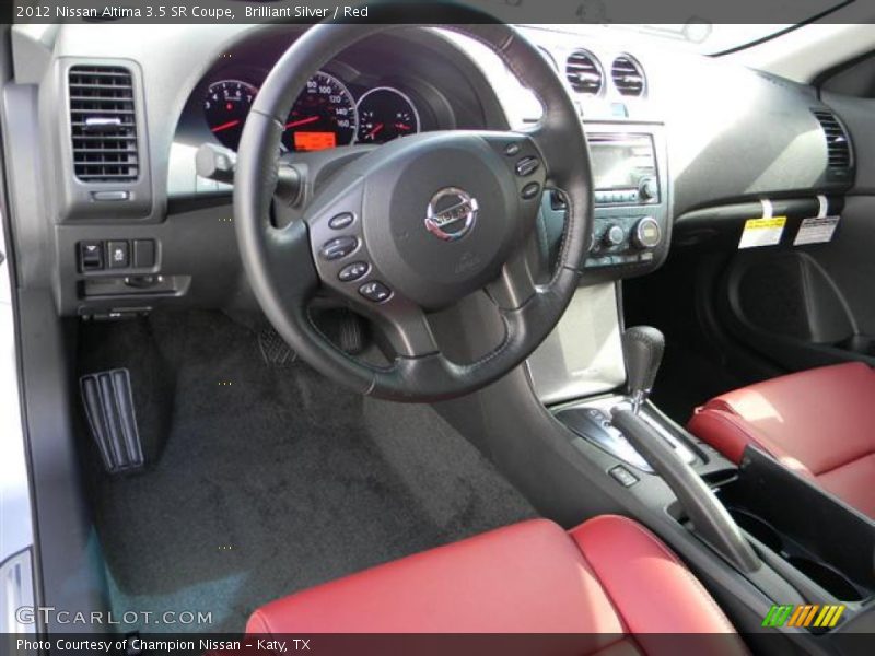 Brilliant Silver / Red 2012 Nissan Altima 3.5 SR Coupe