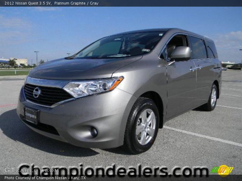 Platinum Graphite / Gray 2012 Nissan Quest 3.5 SV