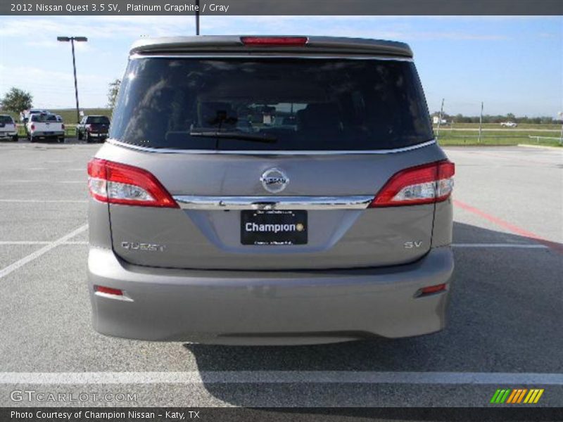 Platinum Graphite / Gray 2012 Nissan Quest 3.5 SV