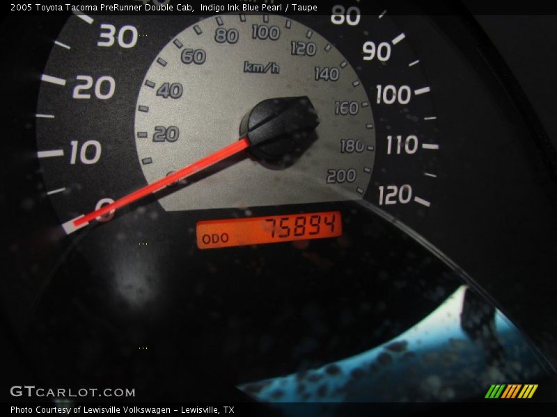 Indigo Ink Blue Pearl / Taupe 2005 Toyota Tacoma PreRunner Double Cab