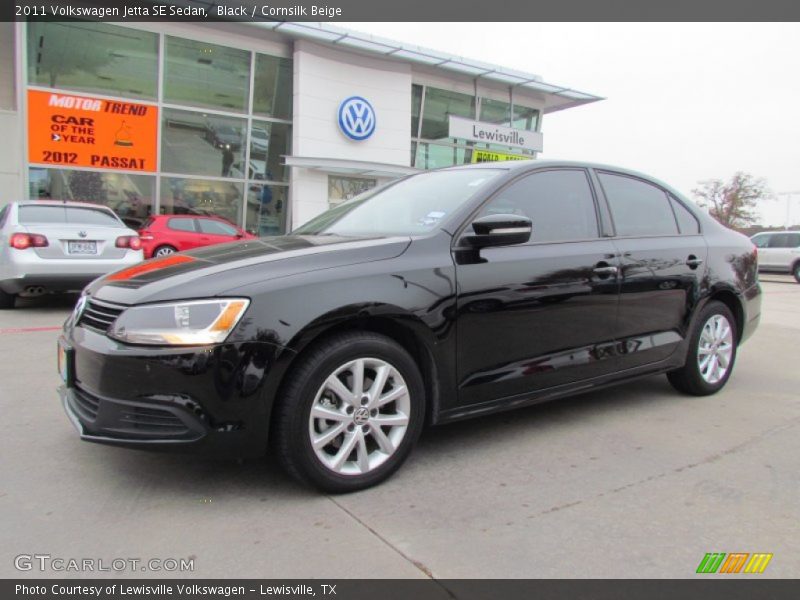 Black / Cornsilk Beige 2011 Volkswagen Jetta SE Sedan