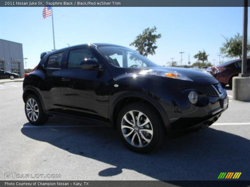 Sapphire Black / Black/Red w/Silver Trim 2011 Nissan Juke SV