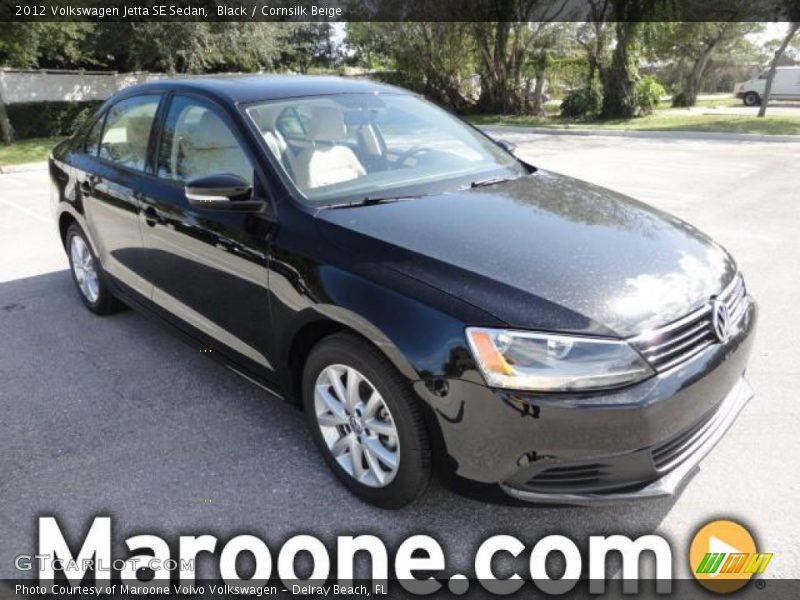 Black / Cornsilk Beige 2012 Volkswagen Jetta SE Sedan