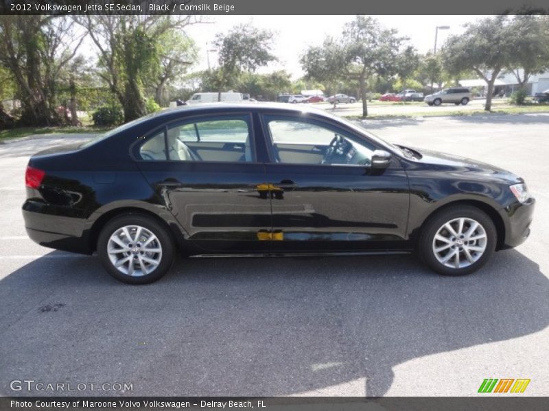 Black / Cornsilk Beige 2012 Volkswagen Jetta SE Sedan