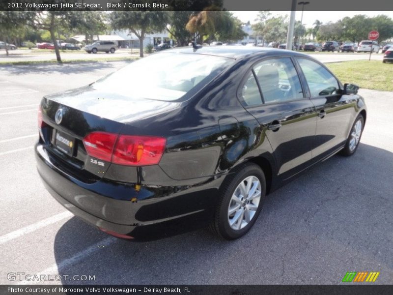 Black / Cornsilk Beige 2012 Volkswagen Jetta SE Sedan