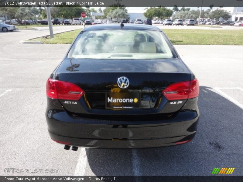 Black / Cornsilk Beige 2012 Volkswagen Jetta SE Sedan