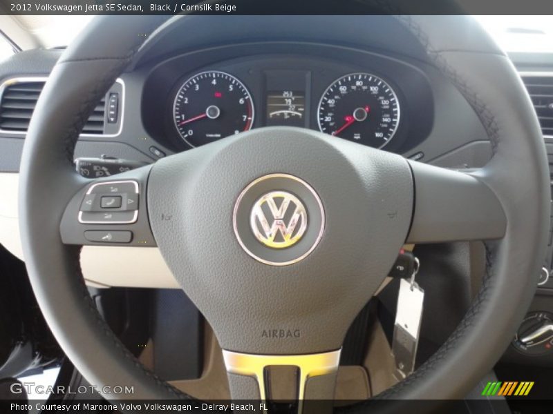 Black / Cornsilk Beige 2012 Volkswagen Jetta SE Sedan