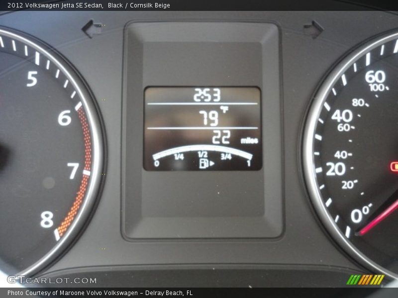Black / Cornsilk Beige 2012 Volkswagen Jetta SE Sedan