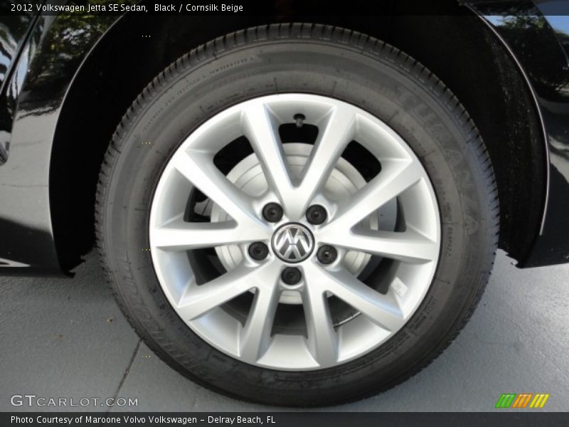 Black / Cornsilk Beige 2012 Volkswagen Jetta SE Sedan